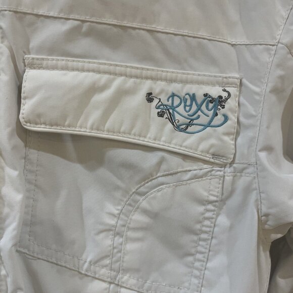 ROXY Puffer Hooded Winter Jacket White Youth Size Medium M Girl - Picture 2 of 16